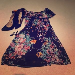 Black off the Shoulder Charming Charlie Dress